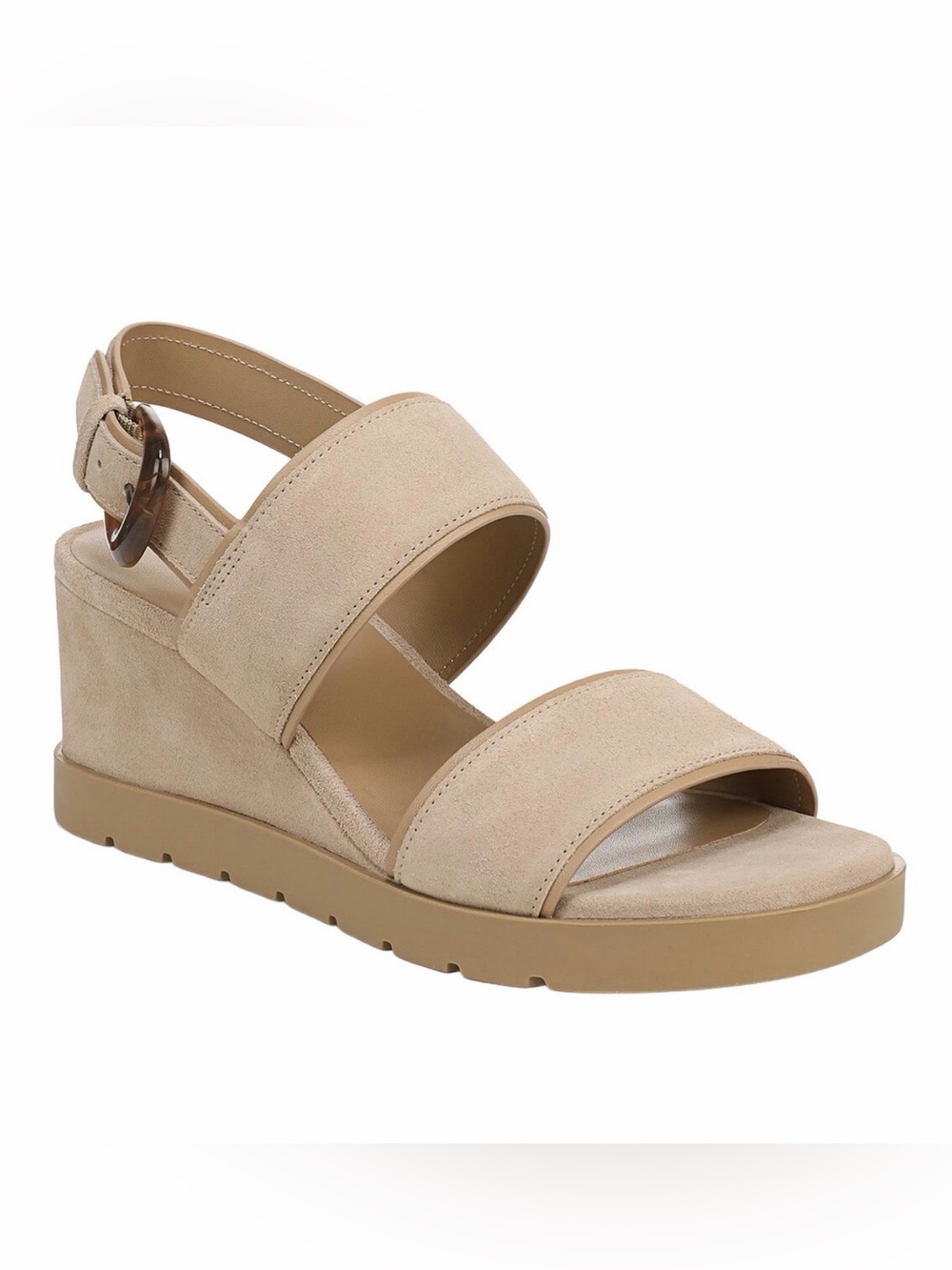 Vince Roma B Leather Suede Wedge Sandals